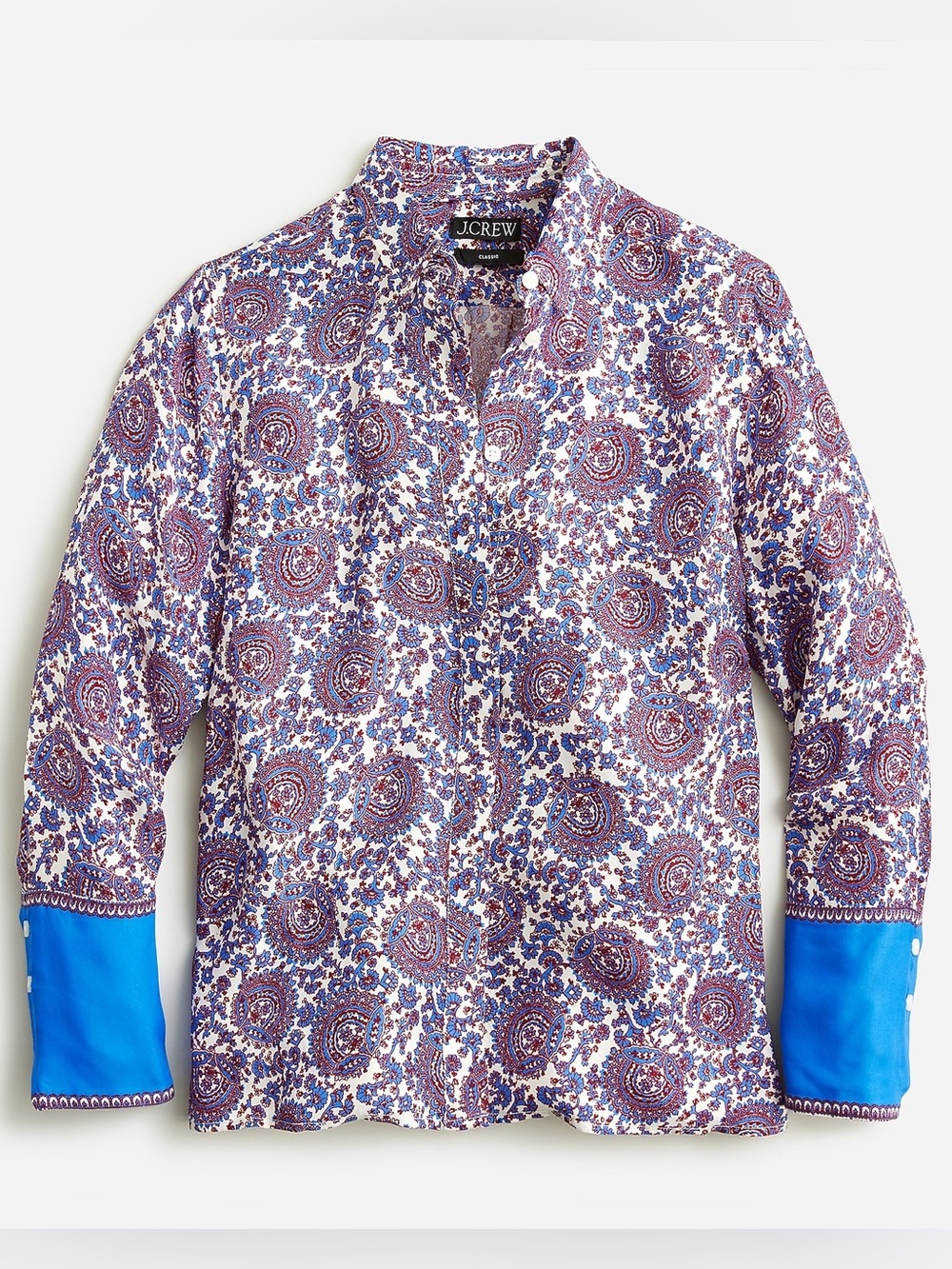 J. CREW Classic-Fit Drapey Cupro-Blend Shirt in Floral Crown Size 12